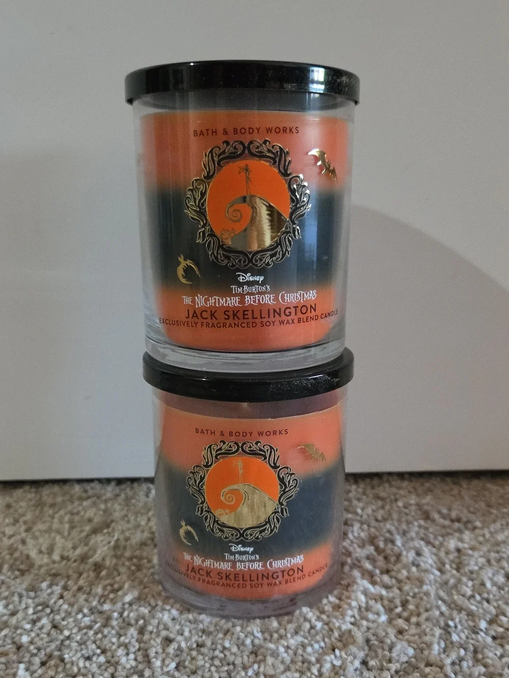 2pc JACK SKELLINGTON Candle Bath & Body Works + Nightmare Before Christmas
